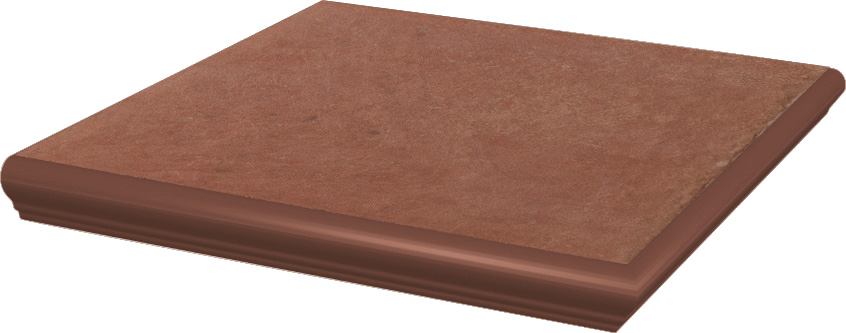 Ступени Paradyz Cotto Naturale Kapinos Stopnica Narozna, цвет коричневый, поверхность матовая, квадрат с капиносом, 330x330