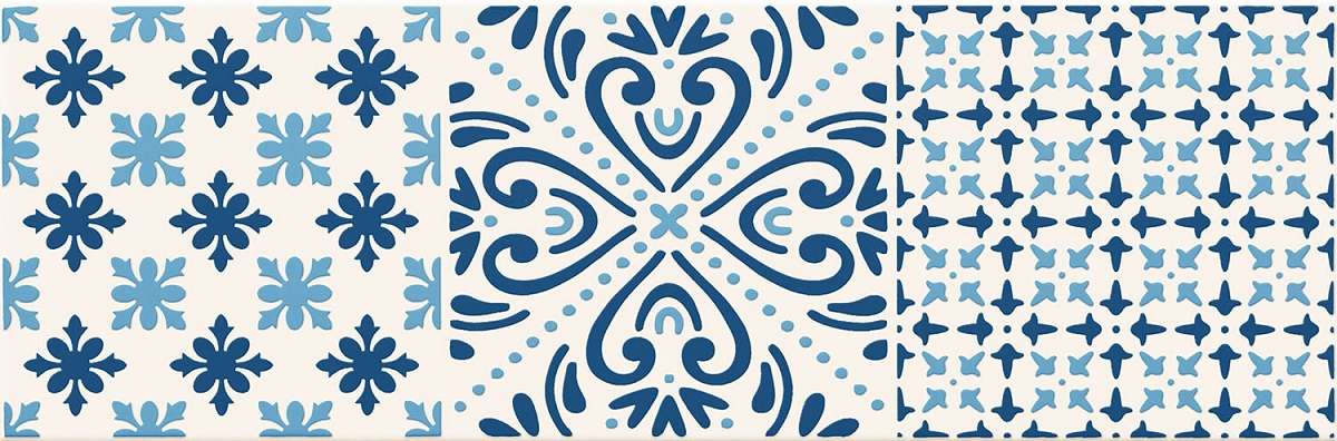 Декоративные элементы Tubadzin Avignon Cobalt 2, цвет синий, поверхность глянцевая, прямоугольник, 148x448