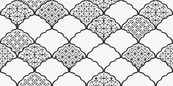 Декоративные элементы Lasselsberger Эллен Декор 1641-8647, цвет чёрно-белый, поверхность матовая, прямоугольник, 200x400