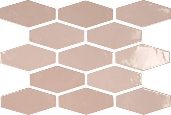 Керамическая плитка APE Harlequin Pink A035847, цвет розовый, поверхность глянцевая, шестиугольник, 100x200