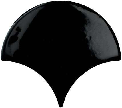 Керамическая плитка Bestile Bondi Fan Black, цвет чёрный тёмный, поверхность матовая, прямоугольник, 134x150