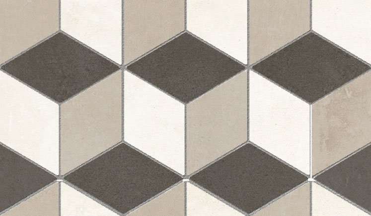 Мозаика Panaria Glance Mosaico Dark Cube PGZGCH0, цвет серый тёмный, поверхность матовая, прямоугольник, 222x387