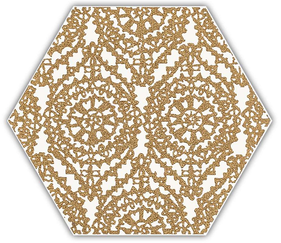 Декоративные элементы Paradyz Shiny Lines Gold Heksagon Inserto A, цвет жёлтый, поверхность матовая, прямоугольник, 171x198