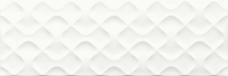 Керамическая плитка Ceramika Color Struktury 3D Ribbon White, цвет белый, поверхность 3d (объёмная), прямоугольник, 250x750