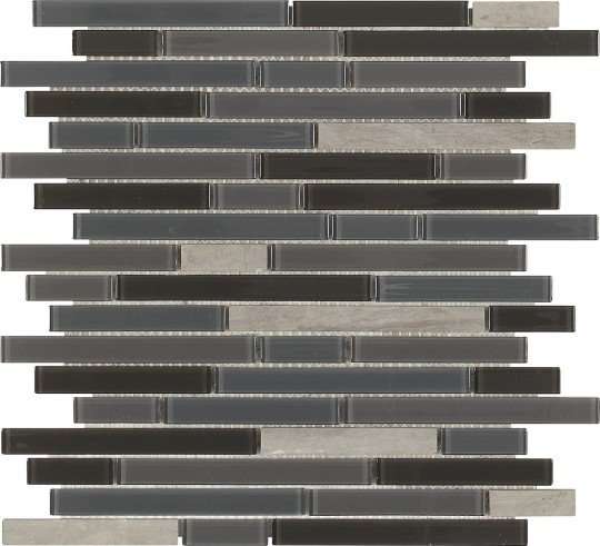 Мозаика Dune Contract Mosaics Naomi 187381, цвет серый тёмный, поверхность глянцевая матовая, прямоугольник, 292x303