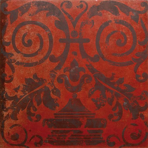 Керамическая плитка Arkadia Ornamenti Rosso Mod. E, цвет бордовый, поверхность матовая, квадрат, 300x300
