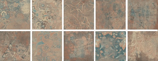 Декоративные элементы Baldocer Soho, цвет коричневый, поверхность матовая, квадрат, 200x200