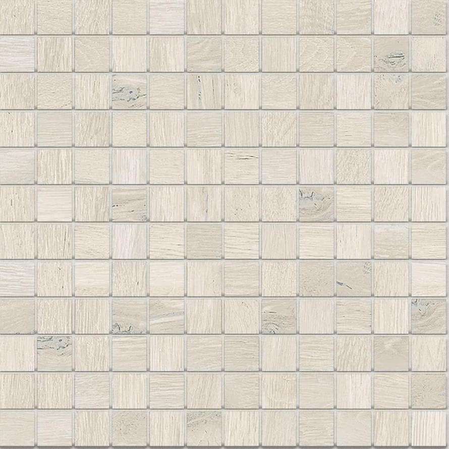 Мозаика Monocibec Woodtime Abete Bianco Mos (2,5X2,5) 89528, цвет белый, поверхность матовая, квадрат, 300x300