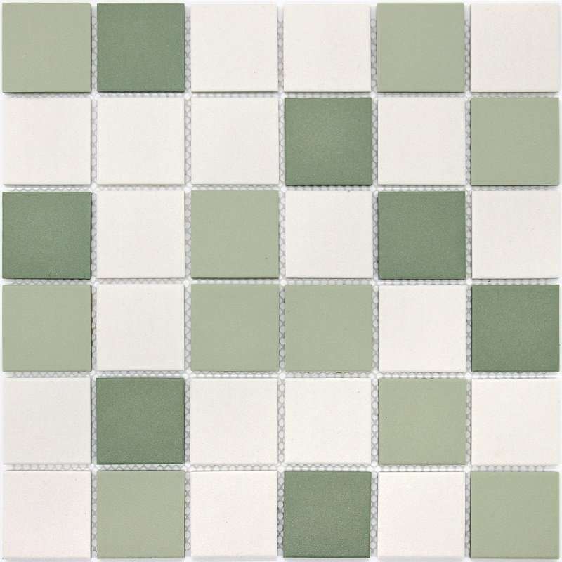 Мозаика Caramelle Mosaic L Universo Virgo 48x48, цвет белый зелёный, поверхность матовая, квадрат, 306x306