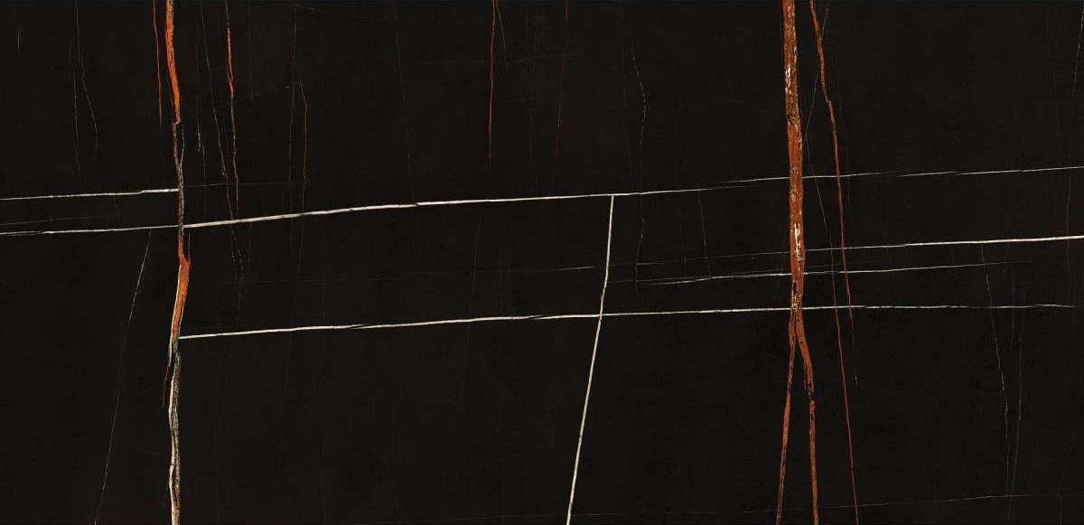 Керамогранит FMG Sahara Noir Silky SY628364, цвет чёрный, поверхность матовая, прямоугольник, 600x1200
