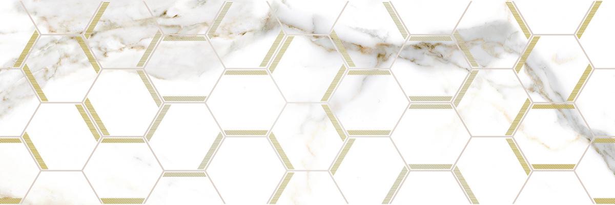Декоративные элементы Laparet Adelaida Декор Белый, цвет белый бежевый золотой, поверхность глянцевая, прямоугольник, 250x750