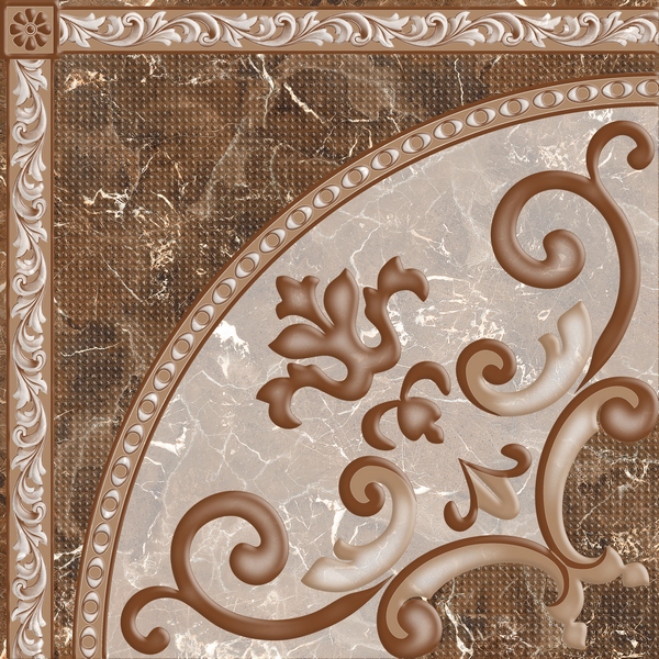 Декоративные элементы Piastrella Ольхон Империя Декор Коричневый, цвет коричневый, поверхность глянцевая, квадрат, 327x327