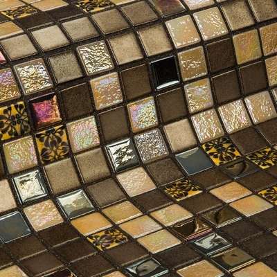 Мозаика Ezarri Topping Almonds, цвет коричневый, поверхность глянцевая, прямоугольник, 313x495