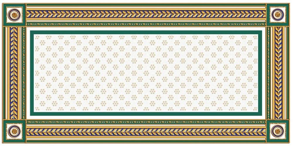 Декоративные элементы Ceramique Imperiale Декор Золотой Бирюзовый 04-01-1-10-03-71-912-0, цвет разноцветный, поверхность глянцевая, прямоугольник, 250x500