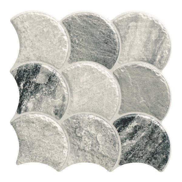 Керамогранит Realonda Scale Stone Steel RLN0037, цвет серый, поверхность матовая, чешуя, 307x307
