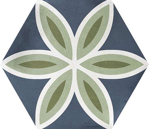 Декоративные элементы La Fabbrica Small Trend Navy 180255, цвет разноцветный, поверхность матовая, шестиугольник, 107x124