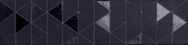 Декоративные элементы Marca Corona Tone Black Geometric 0343, цвет чёрный, поверхность глянцевая, прямоугольник, 75x300