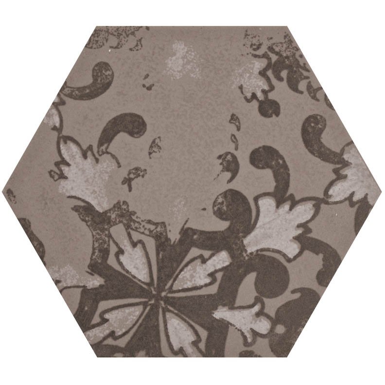 Декоративные элементы Settecento Matiere Hexa-Stile Decor Fango Lappato, цвет коричневый, поверхность лаппатированная, шестиугольник, 126x110