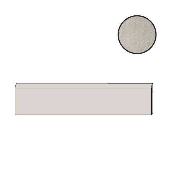 Бордюры Piemme Materia Batt. Shimmer Nat/R 02895, цвет серый, поверхность матовая, прямоугольник, 45x600