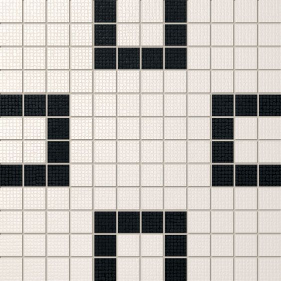 Мозаика Maciej Zien Monaco Ms-Rivage 1, цвет чёрно-белый, поверхность глянцевая, квадрат, 298x298