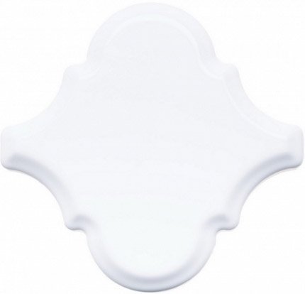 Керамическая плитка Adex ADST8001 Arabesco Biselado Snow Cap, цвет белый, поверхность глянцевая, арабеска, 150x150