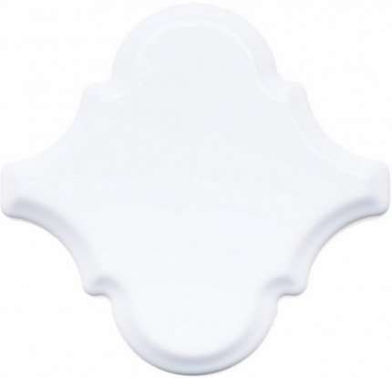 Керамическая плитка Adex ADST8001 Arabesco Biselado Snow Cap, цвет белый, поверхность глянцевая, арабеска, 150x150