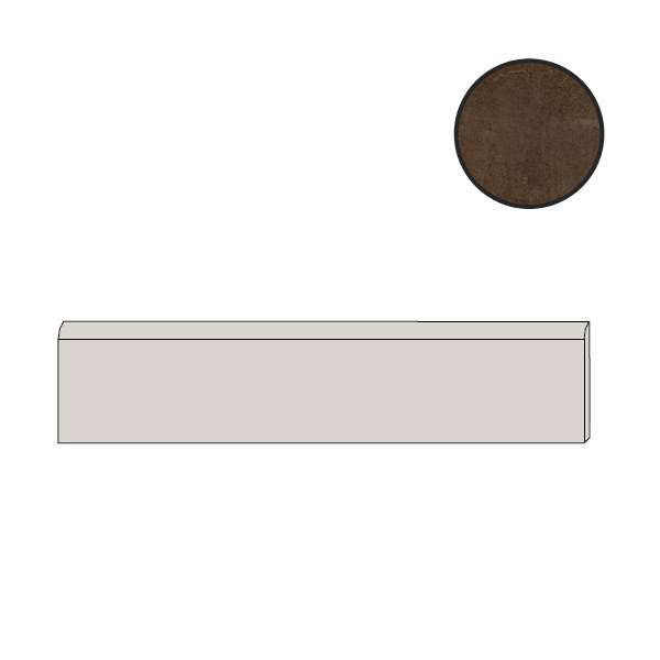 Бордюры Piemme Materia Batt. Rust Nat/Ret 02897, цвет коричневый, поверхность матовая, прямоугольник, 45x600