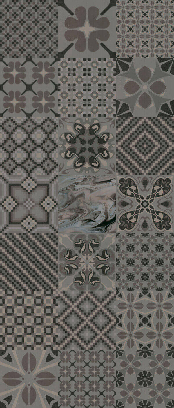 Декоративные элементы Vives 1900 Tassel Grafito, цвет серый, поверхность матовая, квадрат, 200x200