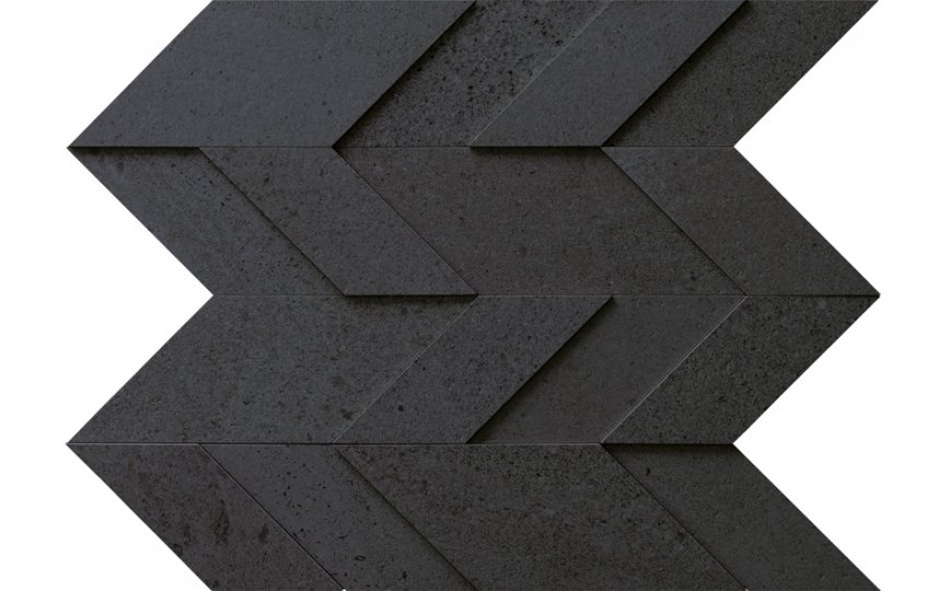 Мозаика Impronta Nordic Stone Mosaico Chevron Finlandia NT05MC, цвет чёрный, поверхность матовая, шеврон, 280x320