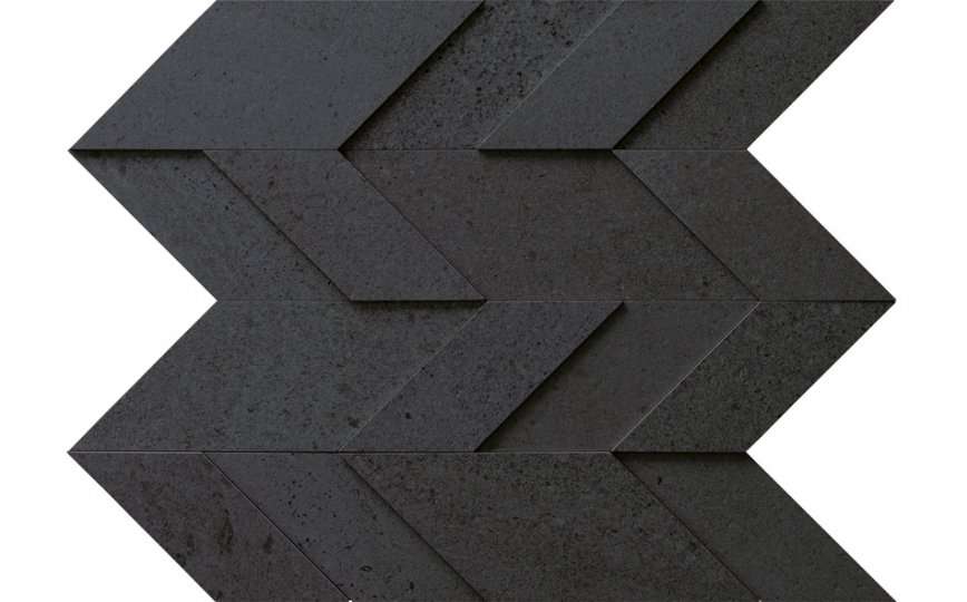 Мозаика Impronta Nordic Stone Mosaico Chevron Finlandia NT05MC, цвет чёрный, поверхность матовая, шеврон, 280x320