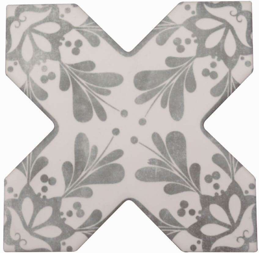 Декоративные элементы Cevica Becolors Cross Dec. Stencil Grey, цвет серый, поверхность матовая, квадрат, 133x133