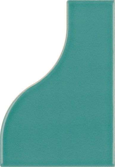 Керамическая плитка Equipe Curve Paon 28851, цвет бирюзовый, поверхность глянцевая, прямоугольник, 83x120