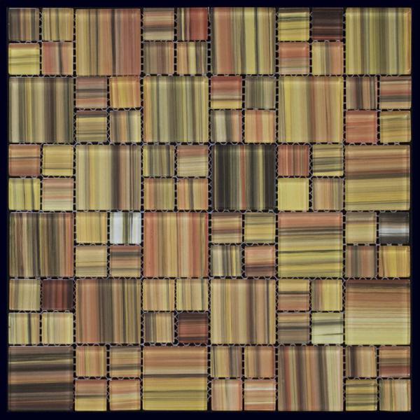 Мозаика Natural Mosaic Ethnic WL-05A (Стекло), цвет коричневый, поверхность глянцевая, квадрат, 300x300