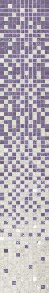 Декоративные элементы Supergres Four Seasons Mosaico Degrade E Pz. 6 FSDE, цвет фиолетовый, поверхность глянцевая, прямоугольник, 1800x300