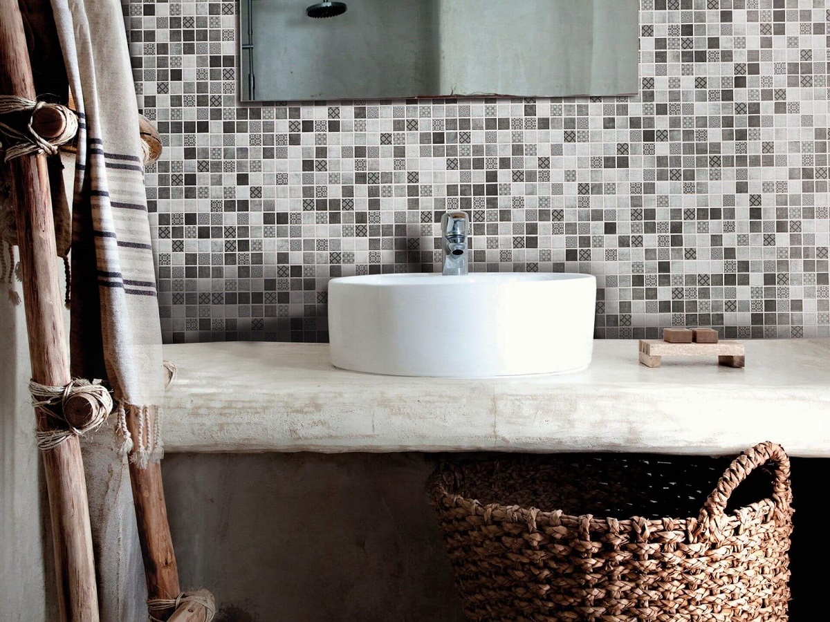мозаика плитка в интерьере ванной