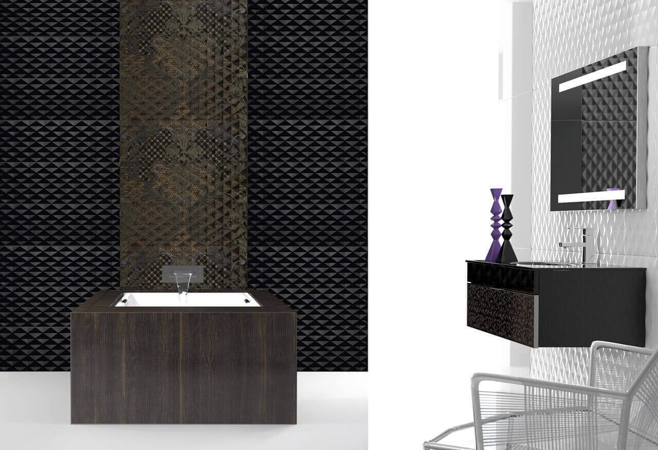 Плитка Atlantic Tiles Negro Brillo, галерея фото в интерьерах