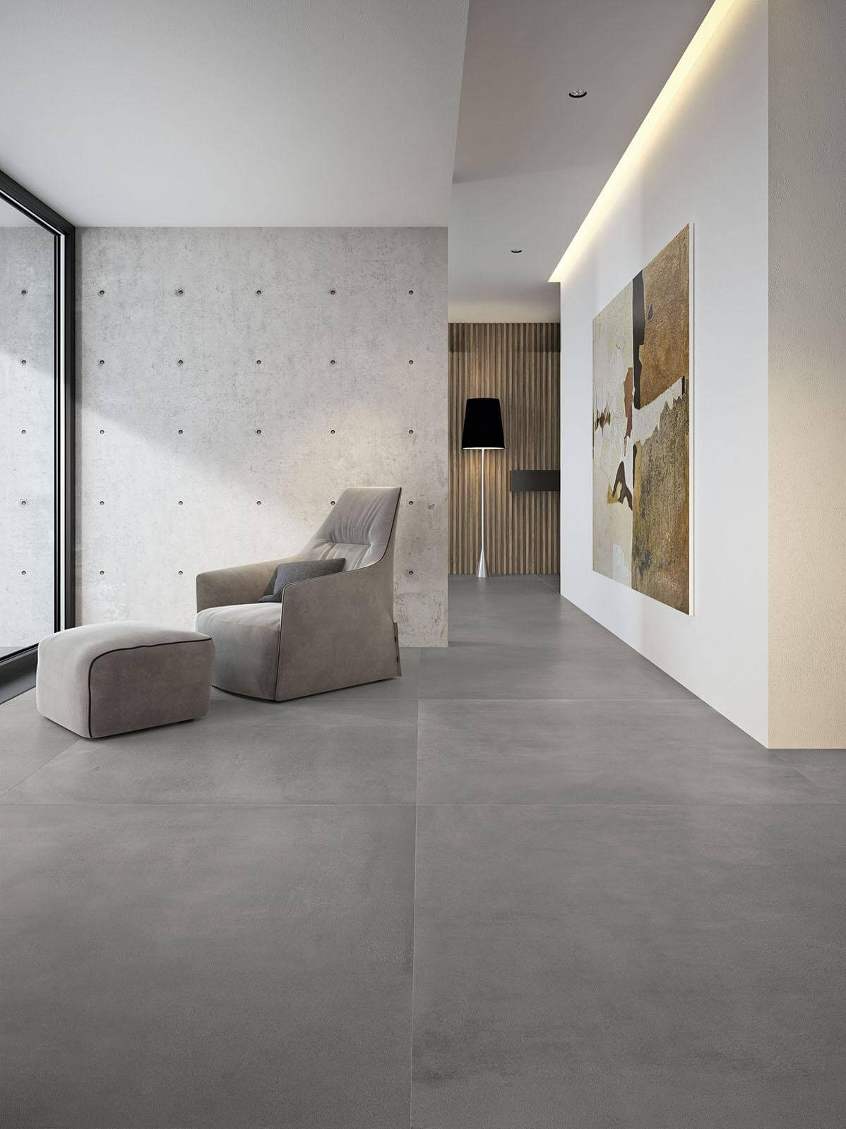 Плитка Marazzi Italy Grande Concrete Look, галерея фото в интерьерах