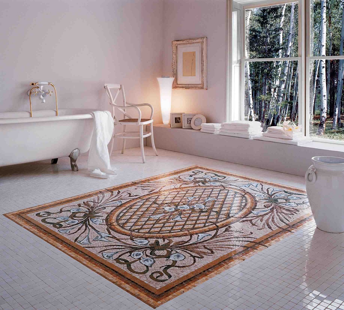 Плитка Natural Mosaic Мозаичные ковры, галерея фото в интерьерах