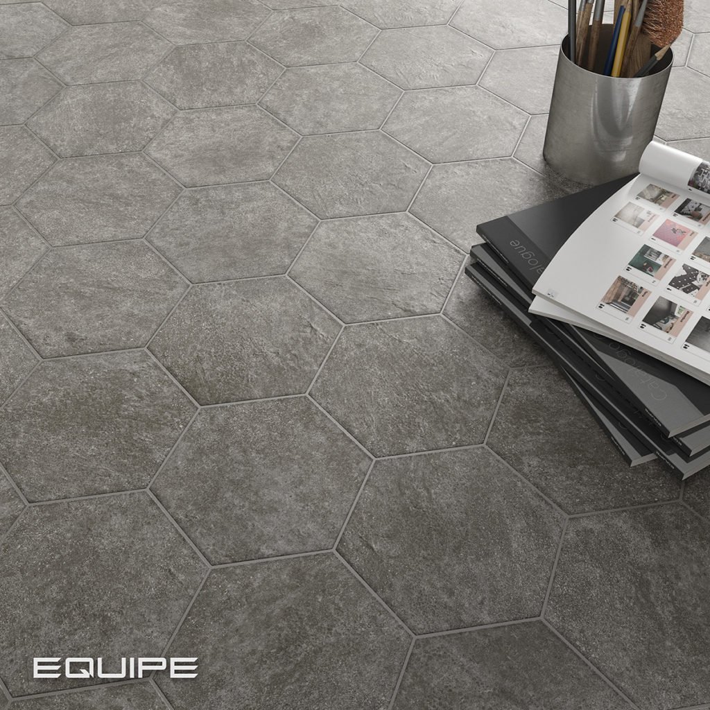 Плитка Equipe Hexatile Cement, галерея фото в интерьерах