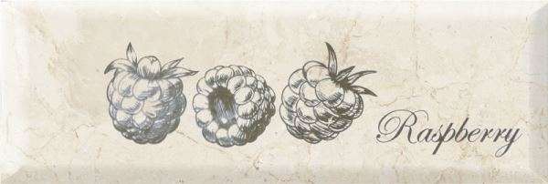 Декоративные элементы Monopole Bonjour Decor Fruit Mistral Raspberry, цвет бежевый, поверхность глянцевая, прямоугольник, 100x300