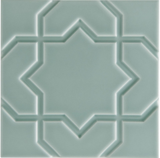Декоративные элементы Adex ADNE4149 Liso Star Sea Green, цвет зелёный, поверхность глянцевая, квадрат, 150x150