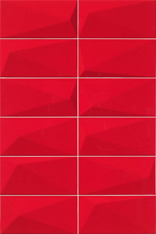 Керамическая плитка Mainzu Diamond Rubi, цвет красный, поверхность глянцевая, кабанчик, 100x200