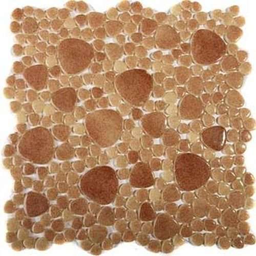 Мозаика Chakmaks Pebble D.301, цвет коричневый, поверхность глянцевая, квадрат, 290x290