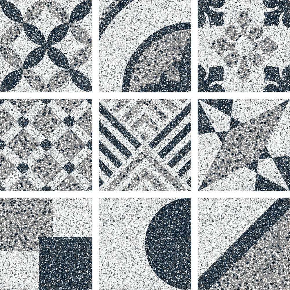 Декоративные элементы Self Style Terrazzo Decors Random Mix, цвет серый, поверхность матовая, квадрат, 250x250