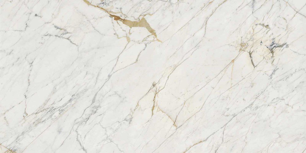 Широкоформатный керамогранит Marazzi Italy Grande Marble Look Golden White Lux M10G, цвет белый, поверхность полированная, прямоугольник, 1620x3240