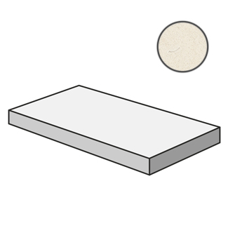 Ступени Italon Room White Stone Scalino Angolare SX 620070001235, цвет бежевый, поверхность патинированная, прямоугольник с капиносом, 330x1200