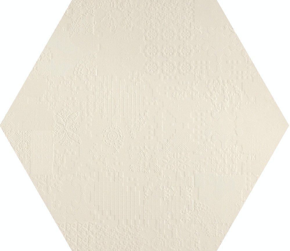 Керамогранит Mutina Dechirer Decor esagona Bianco PUDD71, цвет белый, поверхность матовая, квадрат, 600x600