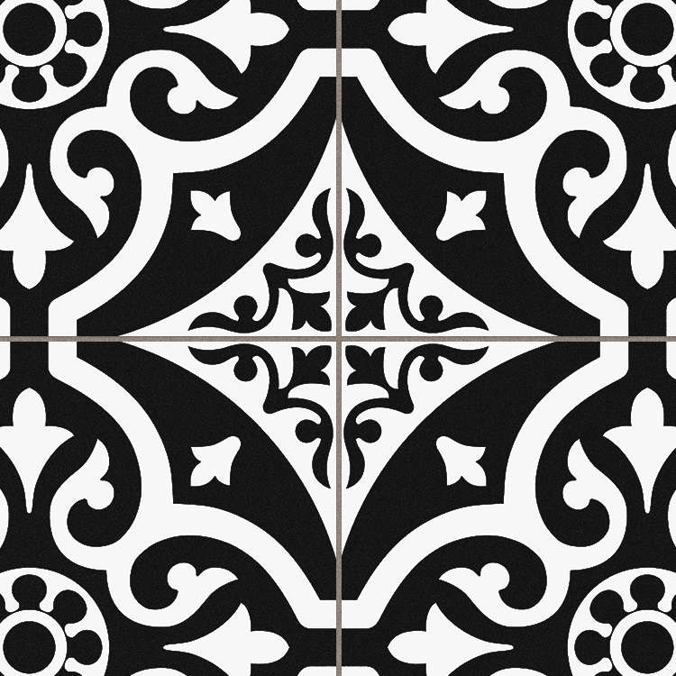 Керамогранит Prissmacer Chester Black Pre., цвет чёрно-белый, поверхность матовая, квадрат, 450x450