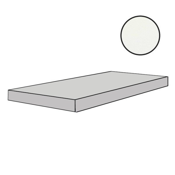 Ступени Floor Gres B&W Marble White Naturale Gr.Sx 767438, цвет белый, поверхность матовая, прямоугольник, 330x1200
