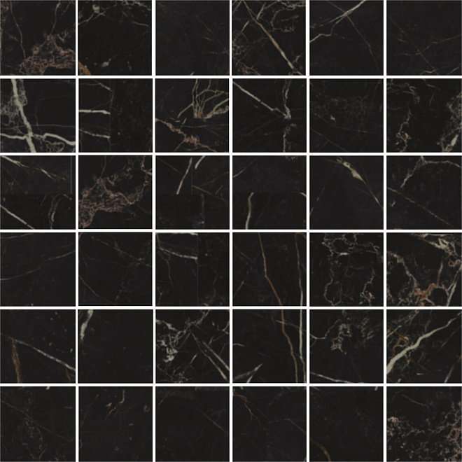 Мозаика Kerama Marazzi Декор Фрагонар чёрный MM5283, цвет чёрный, поверхность матовая, квадрат, 301x301